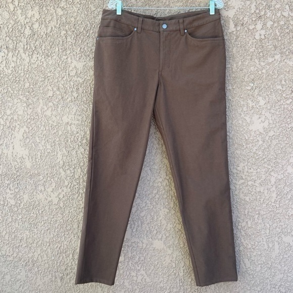 Lululemon Men Pants Size 34 Brown Performance Wear Golf Business‎ Casual